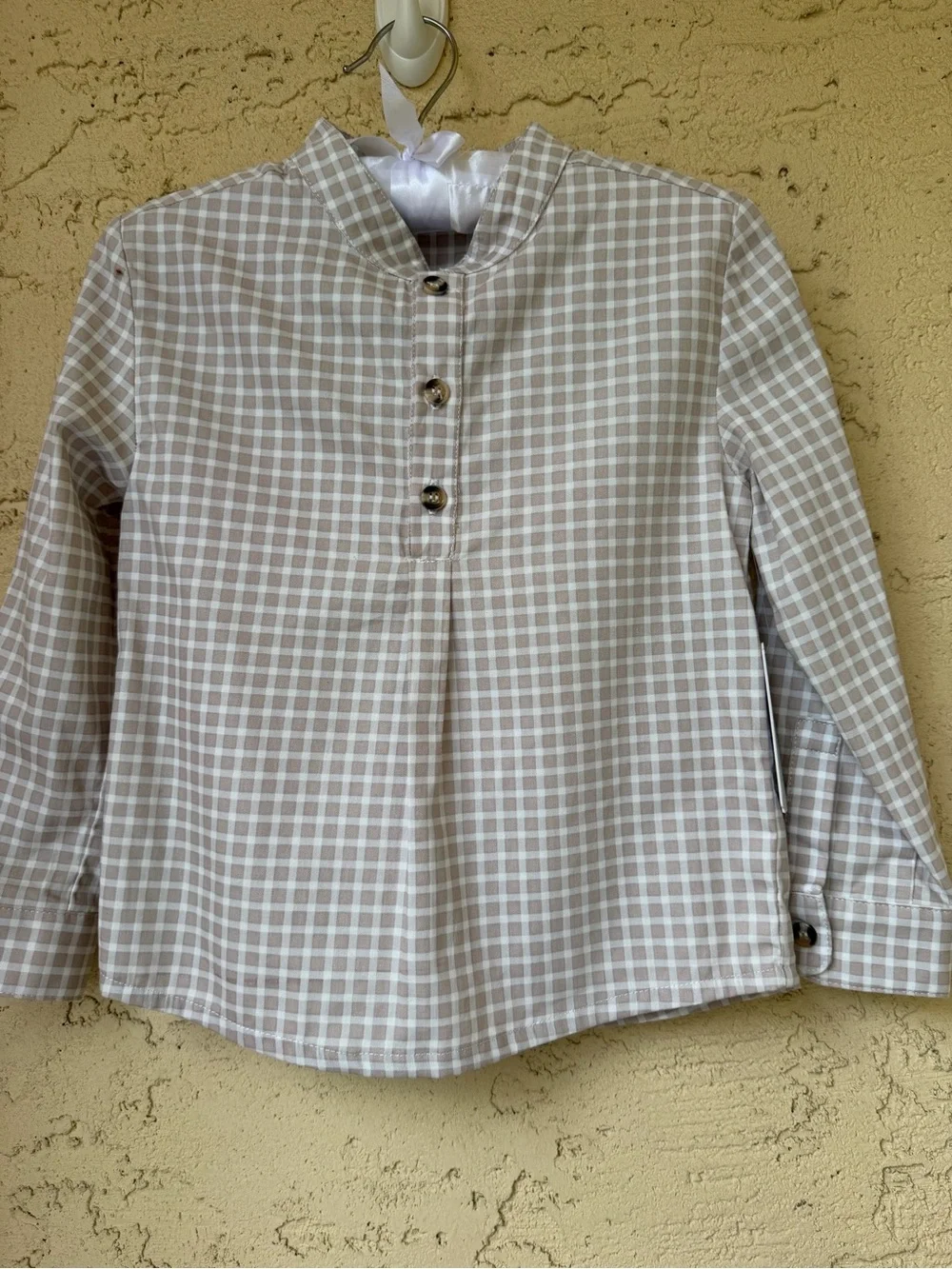 Edgehill Collection Boys Check Long Sleeve Shirt and Pants Set 5